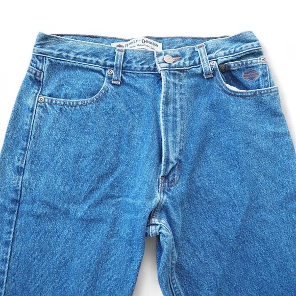 Harley-Davidson Relaxed Straight Leg Distress Medium Wash Jeans Men 31x32 - Picture 7 of 13